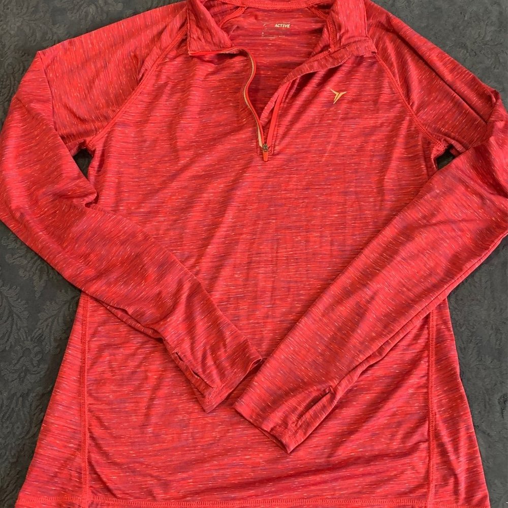 Old Navy Active Heather Red Quarter Zip